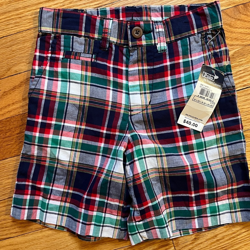 NWT Polo Madras shorts boys 2t